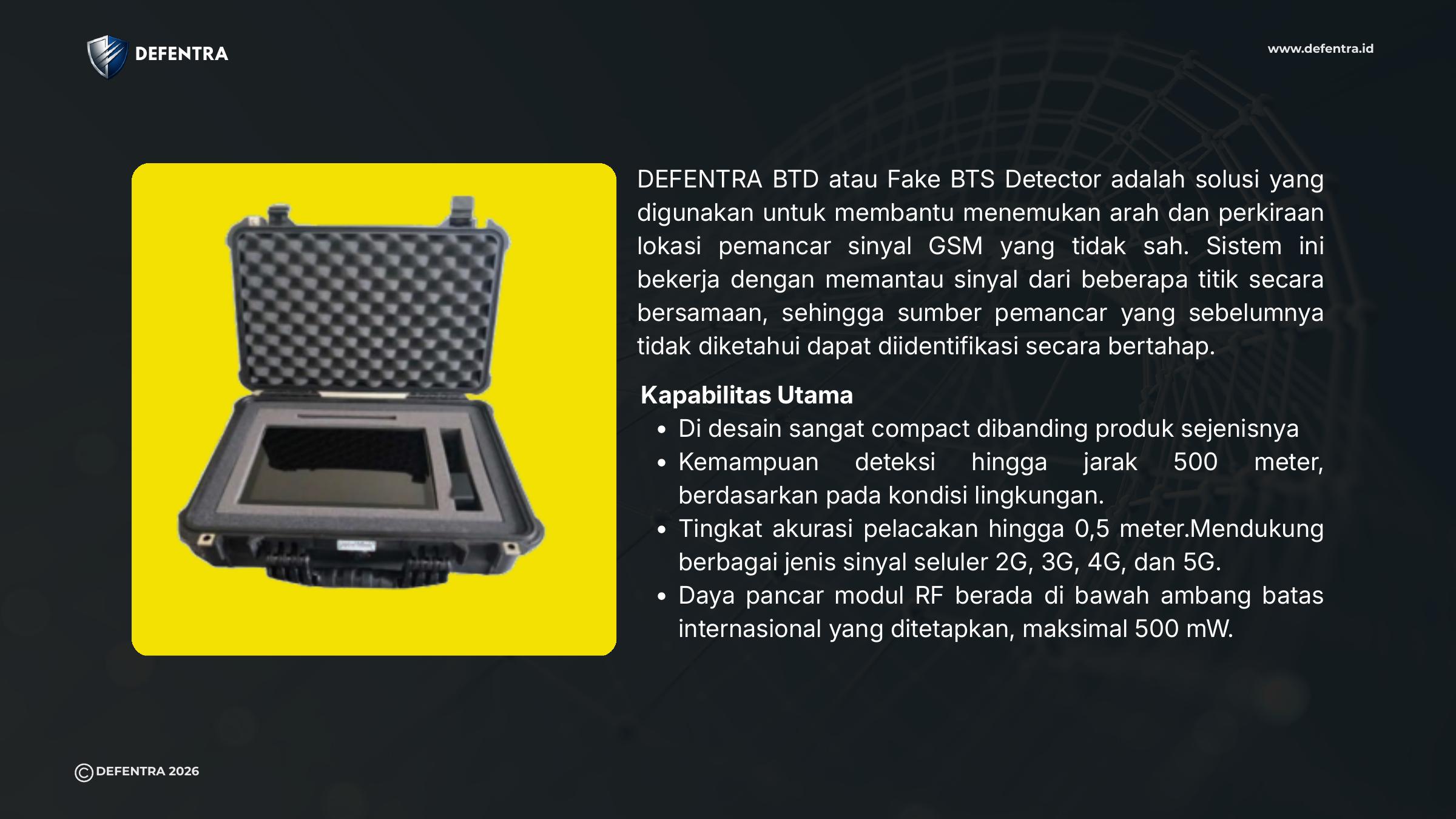 DEFENTRA BTD Fake BTS Detector