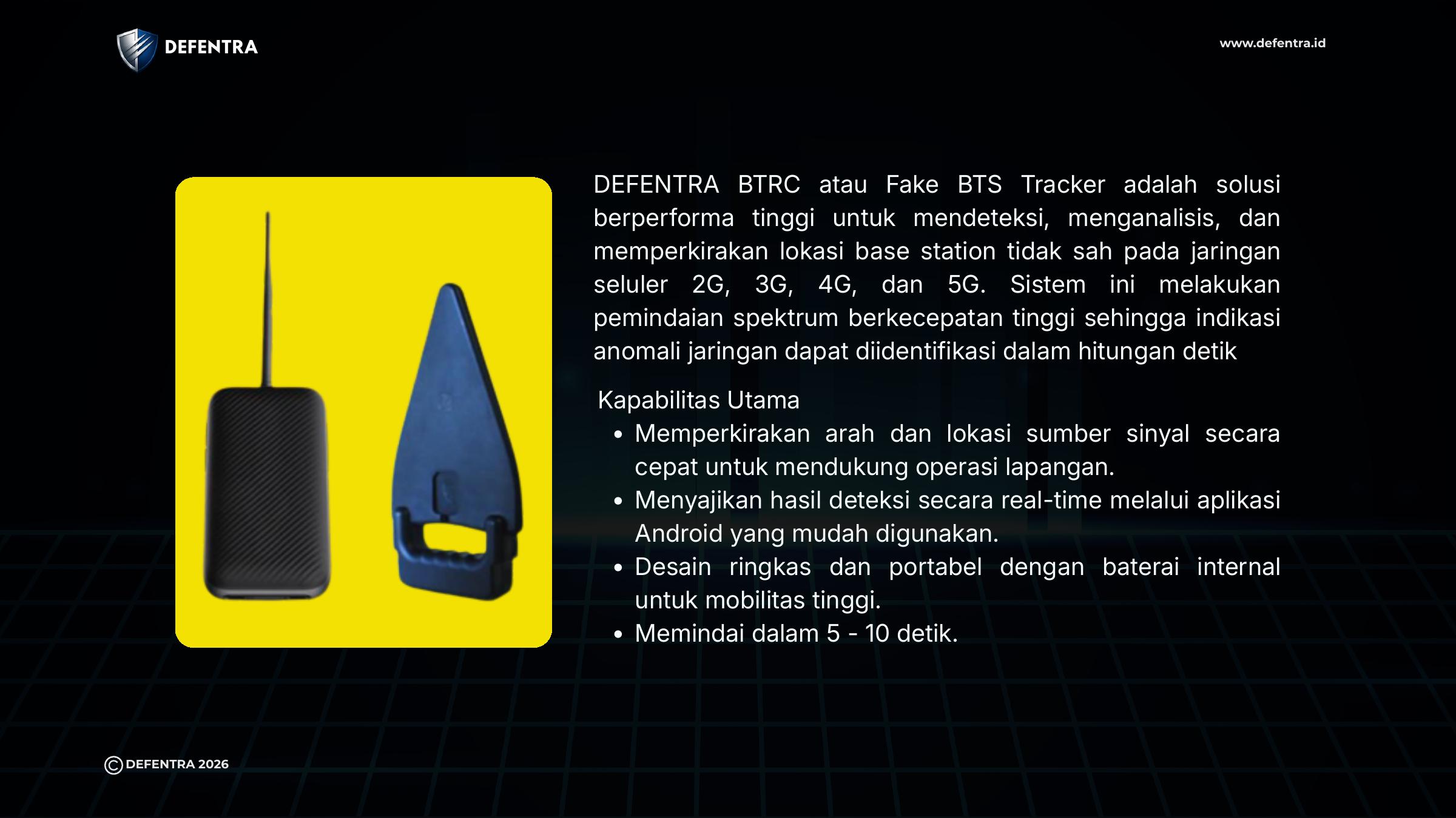 DEFENTRA BTRC Fake BTS Tracker